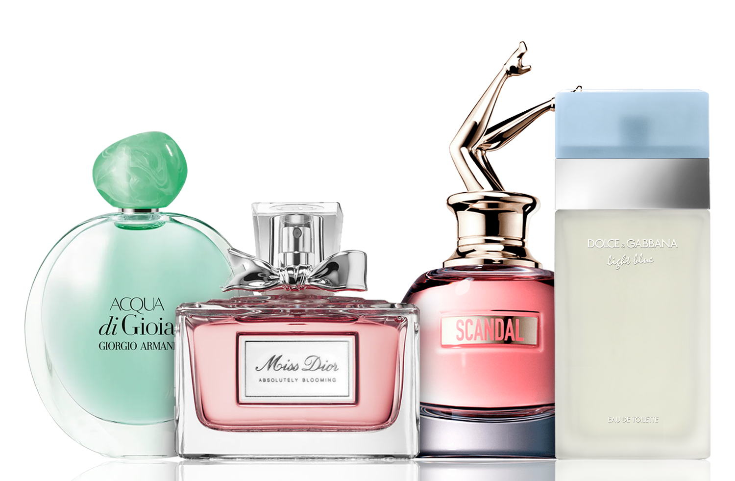 Sada 4 parfémů | Acqua di Gioia, Light Blue, Scandal, Miss Dior 100 ml