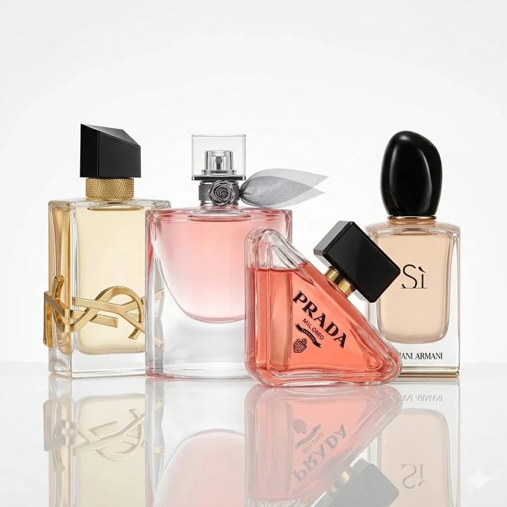Sada 4 parfémů | YSL Libre, Lancôme La Vie Est Belle, Prada Paradoxe, Armani Sì.